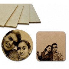 Personalized Photo Coasters MDF (Set of 4) Brown